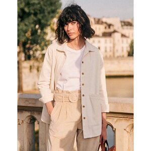 Sezane Cream Jean Jacket